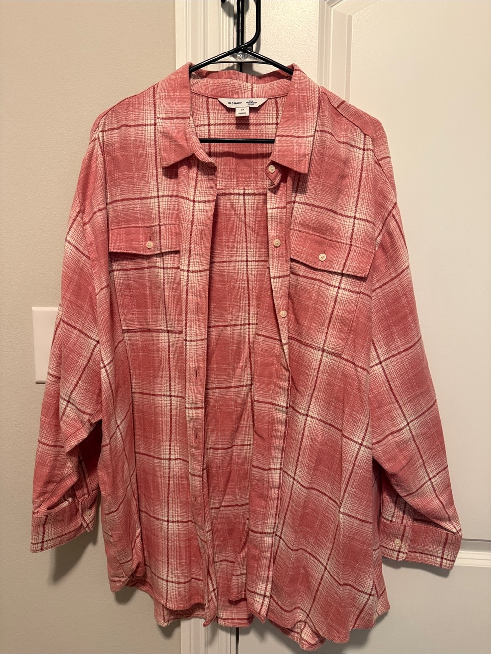 Old Navy Pink Plaid Casual Button-Down Shirt